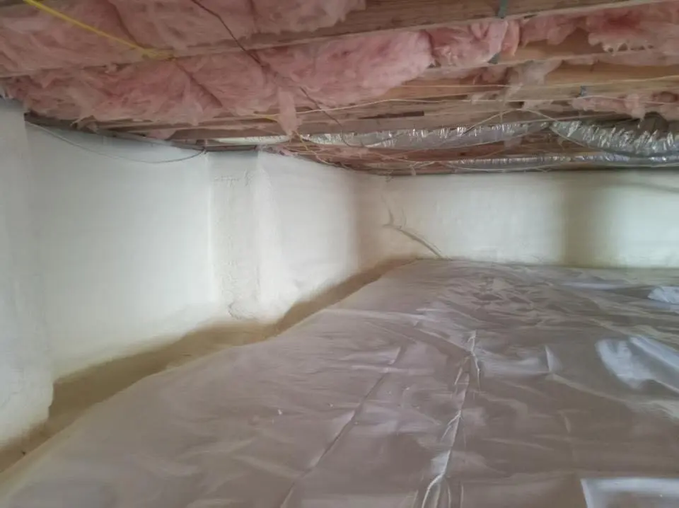 Crawl space encapsulation with closed-cell spray foam for Attic Insulation in Dickinson